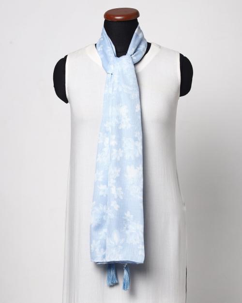 Floral Print Scarves with Tassels