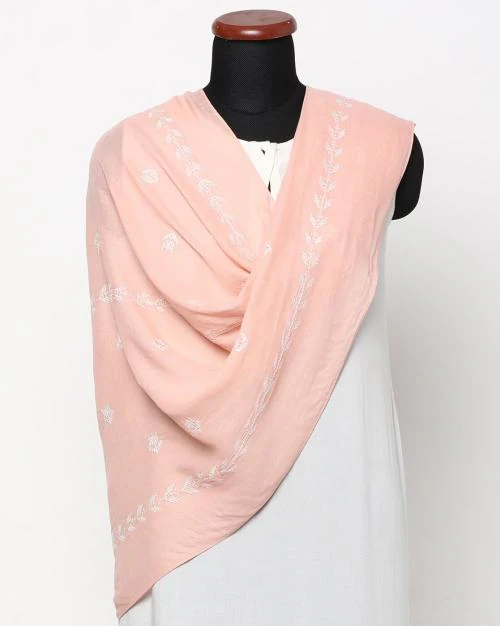 Embroidered Stole with Tassels