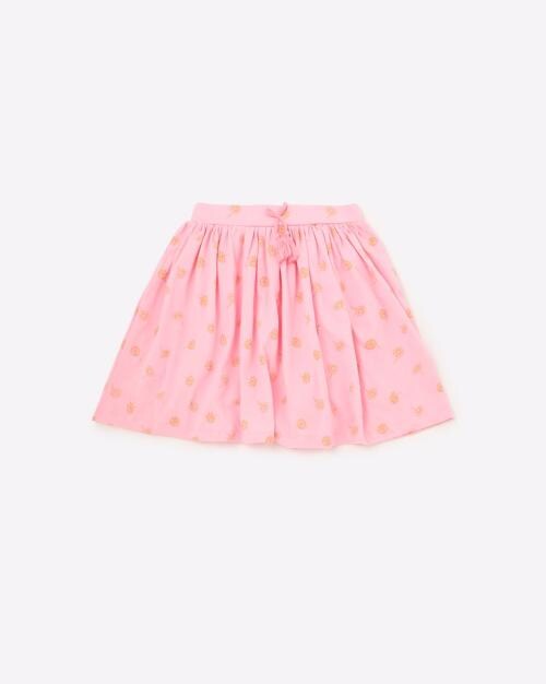 Micro Print A-line Skirt