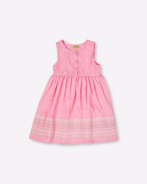 Printed A-line Kurti with Buttoned Placket