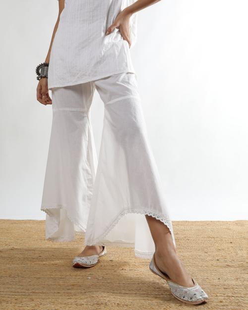 Women Sharara with Lace Inserts