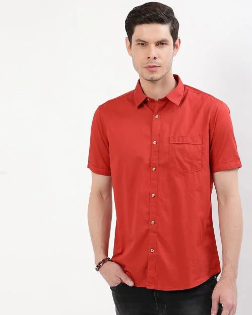 Cotton Shirt with Patch Pocket
