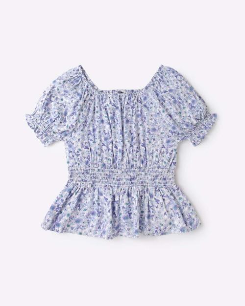 Floral Print Peasant Top