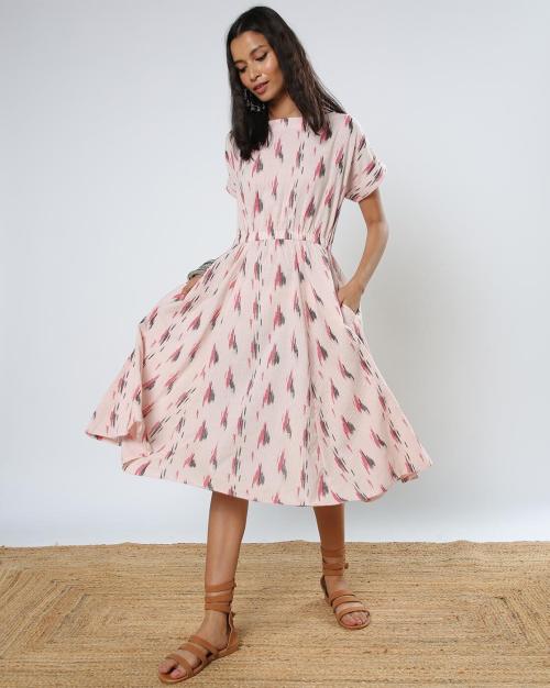 Printed Fit & Flare Dress