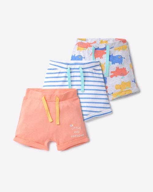Pack of 3 Shorts with Drawstring Waist