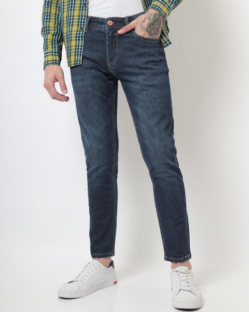 Slim Fit Ankle-Length Jeans