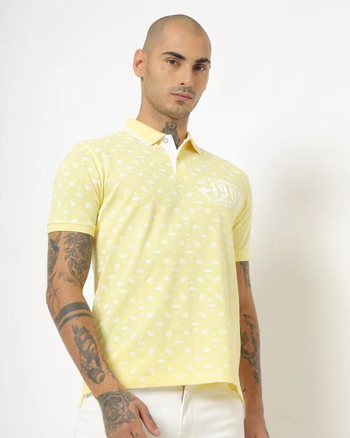 Micro Print Polo T-shirt