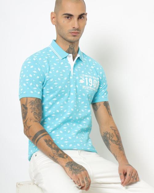 Micro Print Polo T-shirt