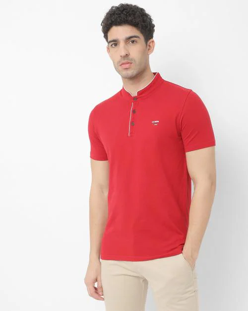 Polo T-shirt with Mandarin Collar
