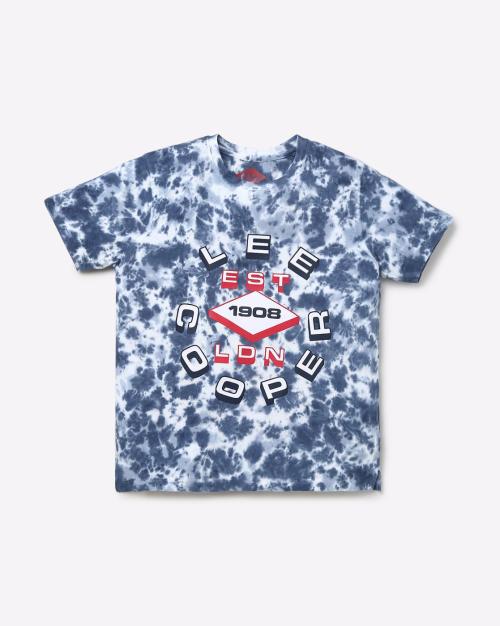 Tie & Dye Round-Neck T-shirt with Typography