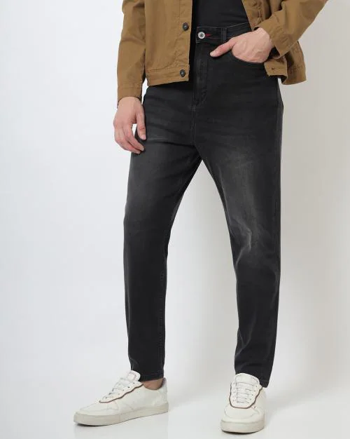 Washed Tapered Fit Jeans