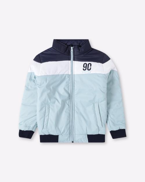 Colourblock Zip-Front Bomber Jacket