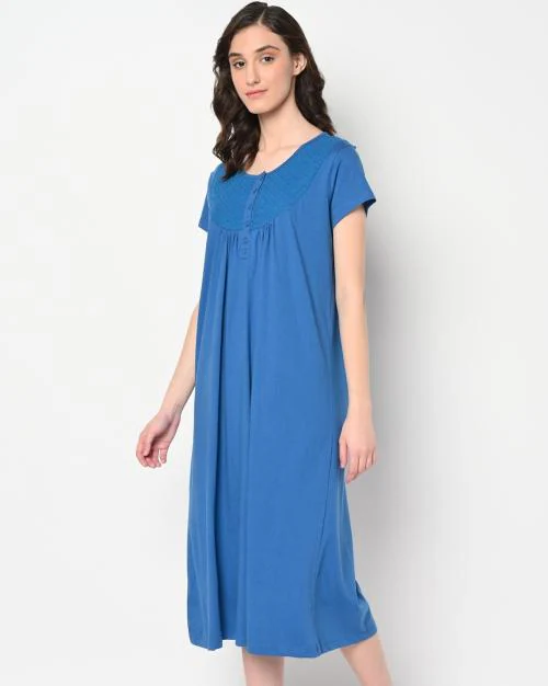 Buy RoundNeck Cotton Nightie Online at Best Prices in India JioMart.