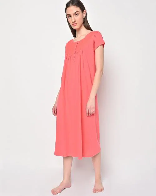 Buy RoundNeck Cotton Nightie Online at Best Prices in India JioMart.