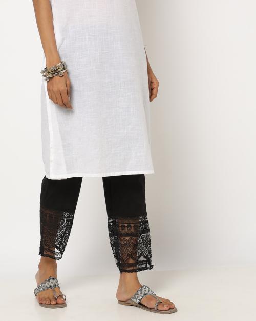 Pants with Lace Panel