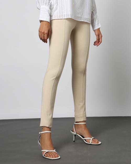 Women High-Rise Pintuck Ponte Treggings