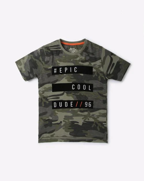 Typographic Print Crew-Neck T-Shirt