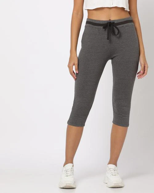 Heathered Capris with Drawstring Waist