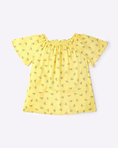 Floral Print Square-Neck Top