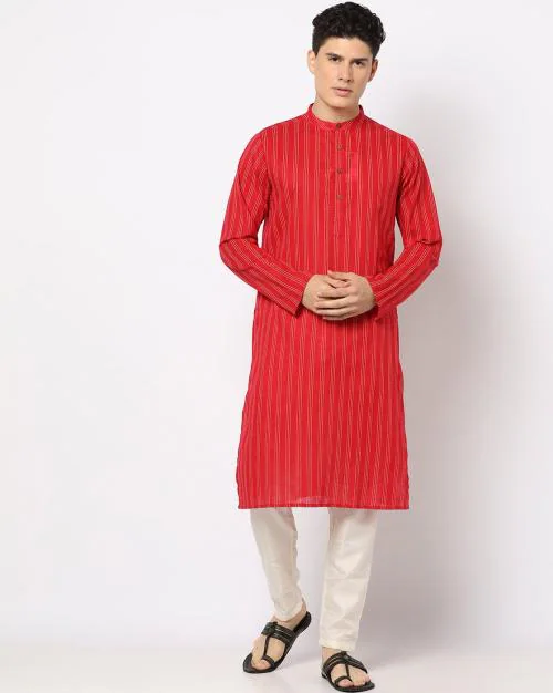 Striped Cotton Long Kurta