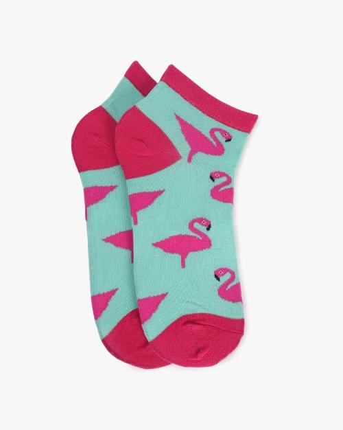 Women Flamingo Pattern Ankle-Length Socks