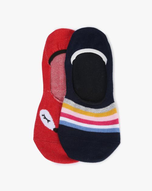 Women Set of 2 Striped No-Show Everyday Socks