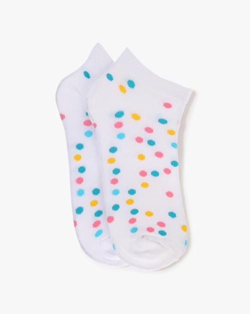 Polka-Dot Print Ankle-Length Socks