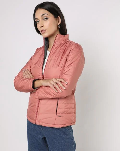 Zip-Front High-Neck Jacket