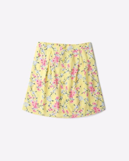 Floral Print A-Line Skirt