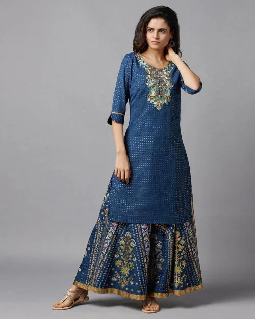 Embroidered Straight Kurta