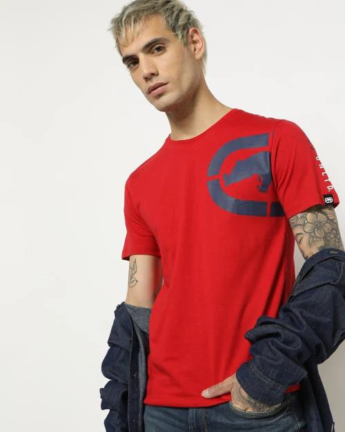 Placement Logo Print Slim Fit Crew-Neck T-shirt