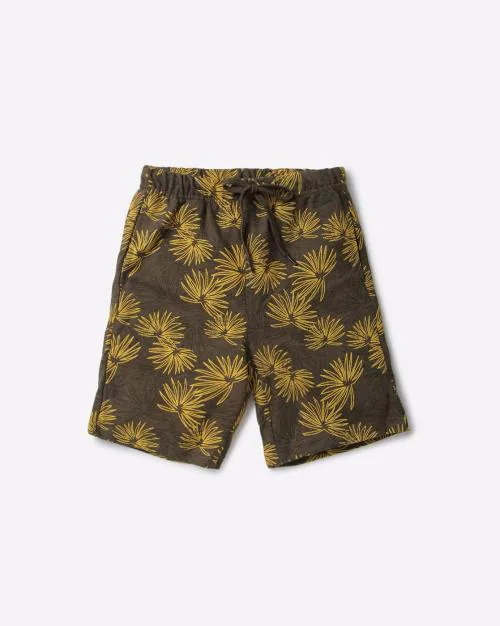 Printed Shorts with Elasticated Drawstring Waist