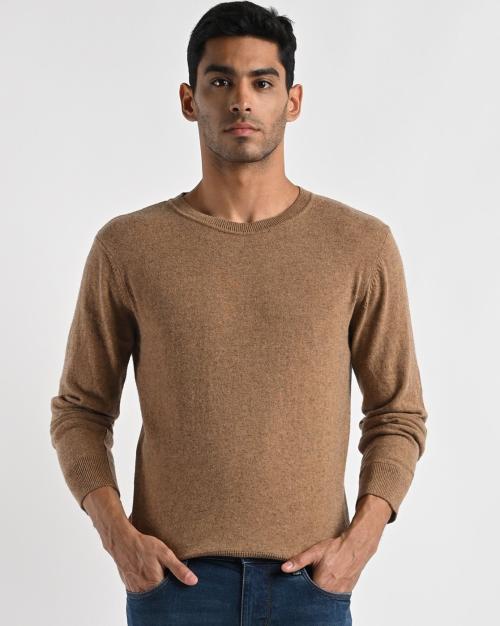 Crew-Neck Pullover with Ribbed Hems