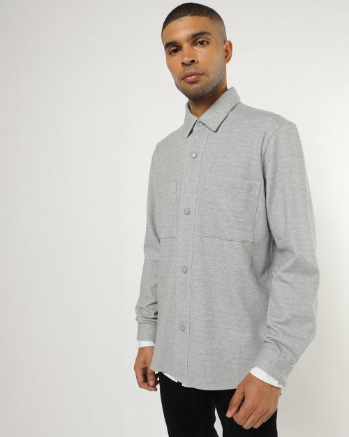 Knitted Shacket with Patch Pockets