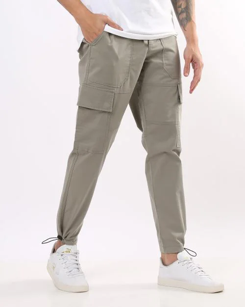 Slim Fit Cargo Pants with Drawstring Waist