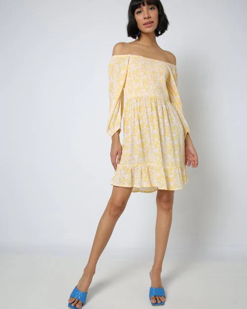 Floral Print Off-Shoulder Dress