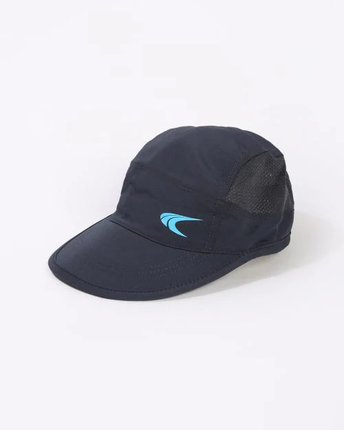 Logo Print Baseball Cap with Mesh Panel