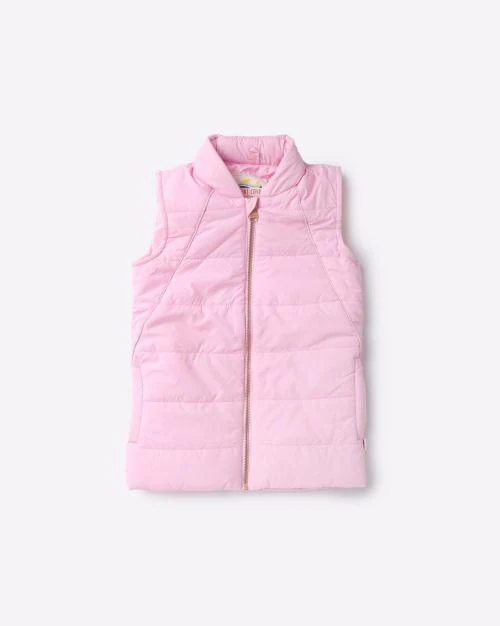 Quilted Sleeveless Jacket with Hidden Hood