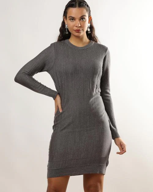Women Ribbed Sheath Dress