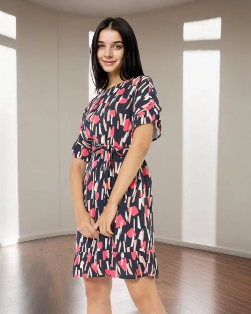 VMI Ken Printed Fit & Flare Dress