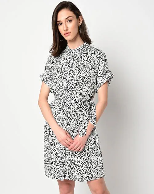 Rihanna Animal Print Shirt Dress