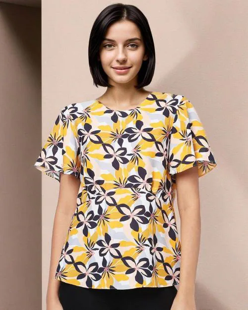 Floral Print Round-Neck Top