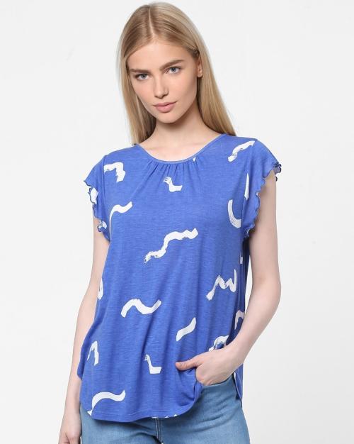 Printed Top with Lettuce Hem JioMart