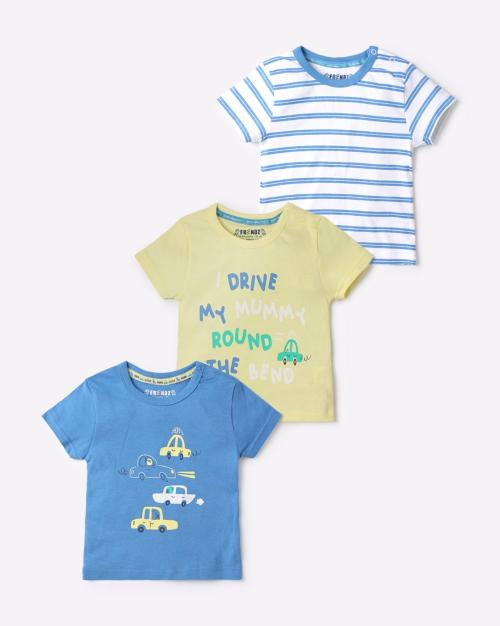 Pack of 3 Printed Round-Neck T-shirts