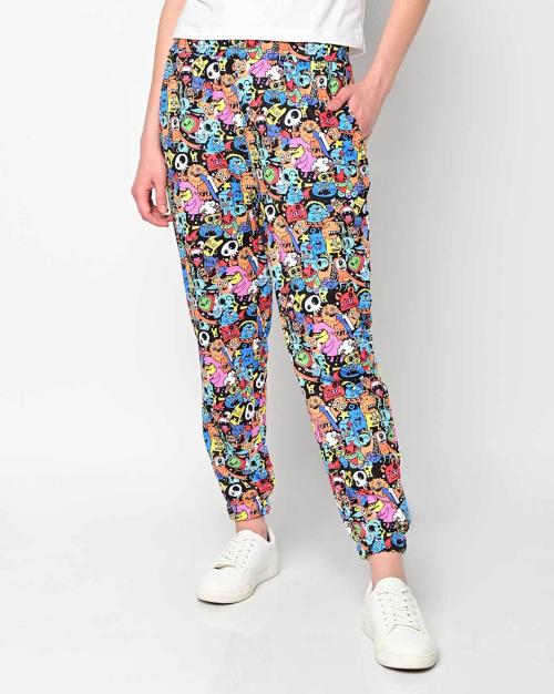 Women Graphic Print Joggers with Insert Pockets
