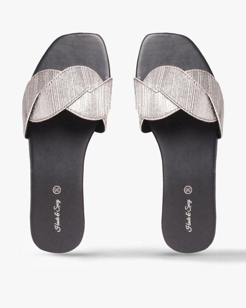 Twisted Strap Flat Sandals