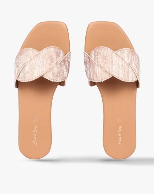 Twisted Strap Flat Sandals