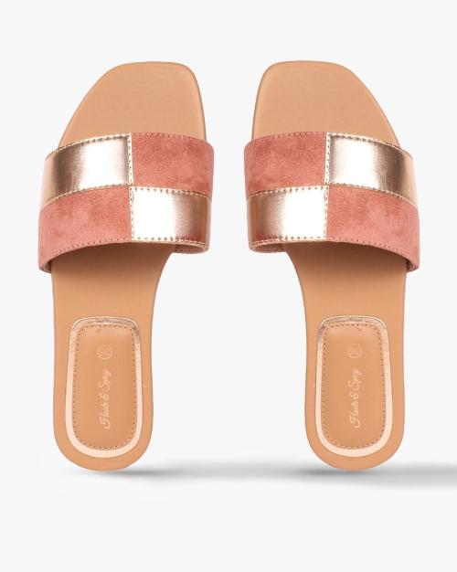 Colourblock Slip-On Flat Sandals