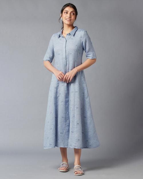 Buy Embroidered Cotton ALine Dress Online at Best Prices in India