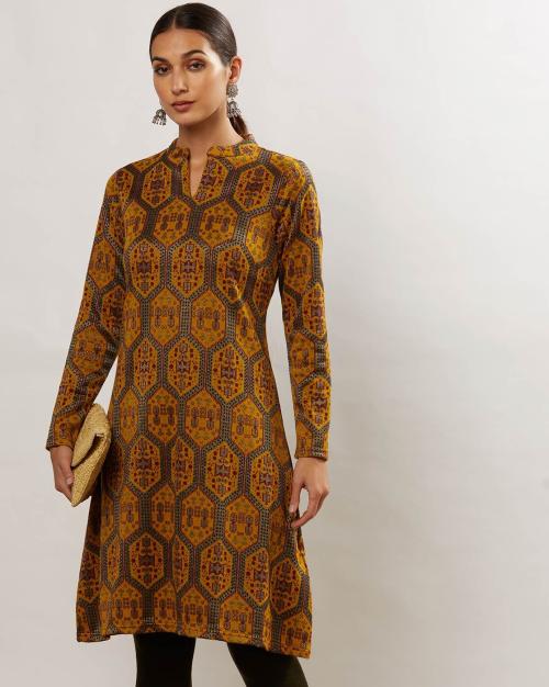 Geometric Print A-Line Dress